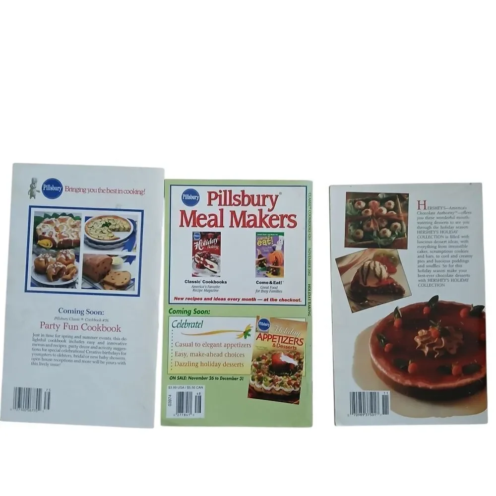 Hershey's Holiday Recipe Pillsbury Set of 3 Festive Baking Booklets Cookbooks